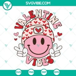 SVG Files, Valentine's Day, Valentine Vibes SVG Image, Smiley Face SVG Download 7