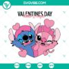 Valentine's Day Stitch and Angel SVG file, cute Disney characters for download, ideal for Valentine's projects.