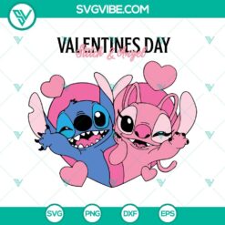 Disney, SVG Files, Valentine's Day, Valentines’s Day Stitch And Angel SVG 1