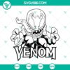 Chibi Venom character in SVG and PNG format, vector clipart design for digital projects.