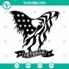 Veteran American flag with eagle illustration in SVG file format, patriotic design for download.
