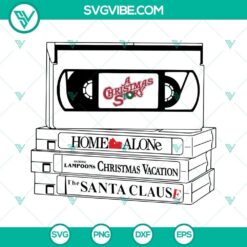 VHS Christmas SVG file featuring A Christmas Story and Home Alone designs for download. Festive holiday SVGs.