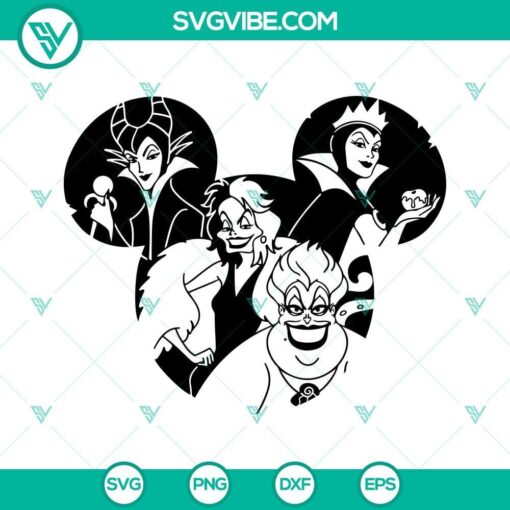 villains svg disney villains svg maleficent cruella ursula evil queen svg villains cut file silhouette cricut 5 mockup