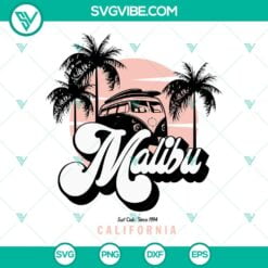 Summer, SVG Files, Vintage Malibu Surf Club California Since 1994 SVG Images, 5