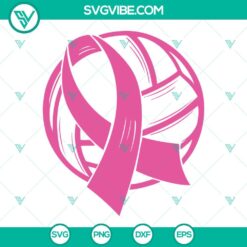 Awareness, Cancer, SVG Files, Volleyball Pink Ribbon SVG File, Cancer Support 8