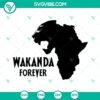 Wakanda Forever SVG files for Cricut and Silhouette machines, includes EPS, DXF, and PNG formats, ideal for Black Panther fans.
