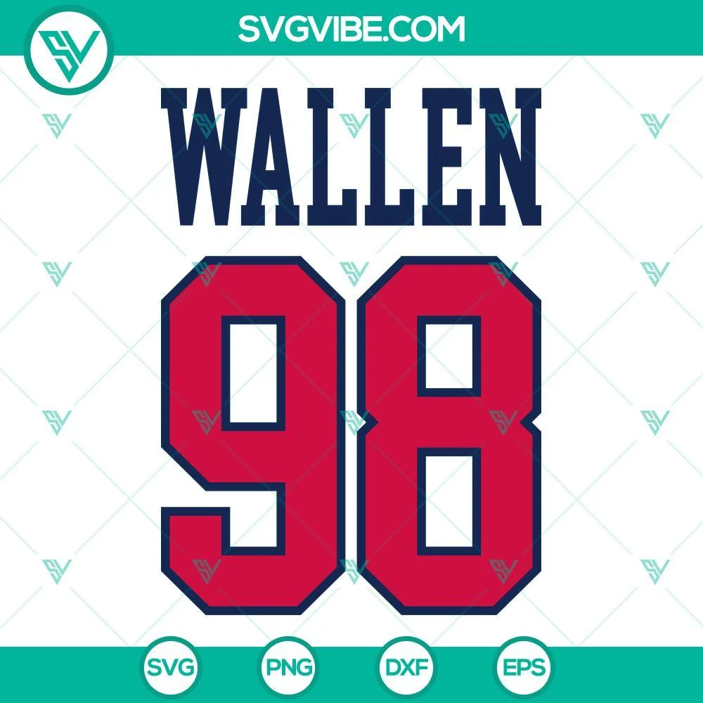 Musics, SVG Files, Wallen 98 Braves SVG Image PNG DXF EPS Digital Download 1