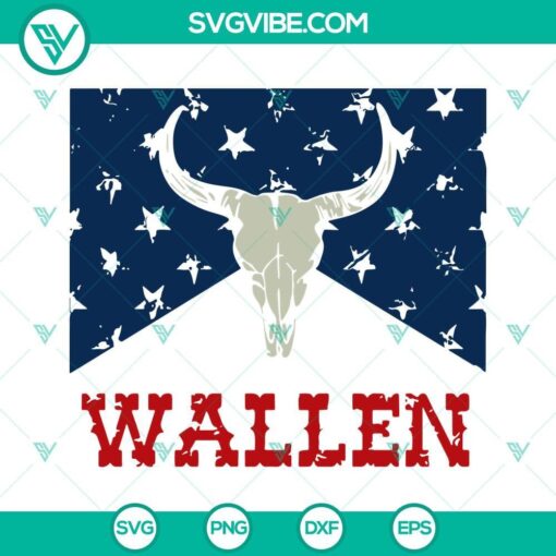 wallen american flag svg 4th of july wallen svg wallen bull skull svg 5 mockup