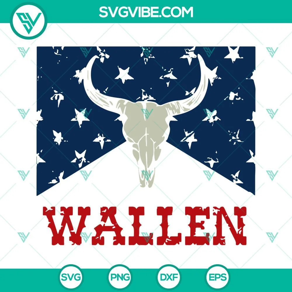 4th Of July, SVG Files, Wallen American Flag SVG Download, 4th Of July Wallen 1