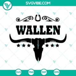 Musics, SVG Files, Wallen Bull Skull SVG Image, Country Western SVG Files, 16