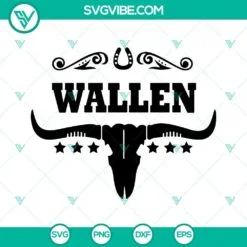 Musics, SVG Files, Wallen Bull Skull SVG Image, Country Western SVG Files, 2