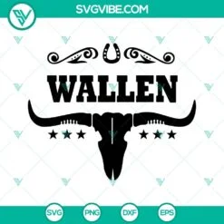 Musics, SVG Files, Wallen Bull Skull SVG Files, Cowboy SVG Images, Western 2