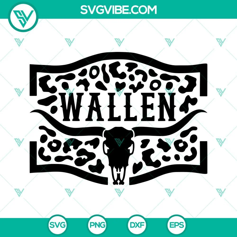 Musics, SVG Files, Wallen Cow Head Leopard Print SVG Files, Morgan Wallen SVG 1