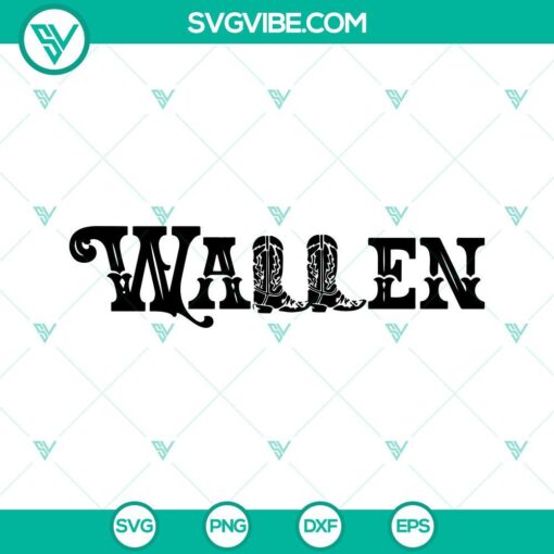 wallen cowboy boots svg country music svg western svg png dxf eps 3 mockup