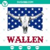 Morgan Wallen Bull Skull American Flag SVG file, patriotic design, country singer SVG, Wallen SVG files.