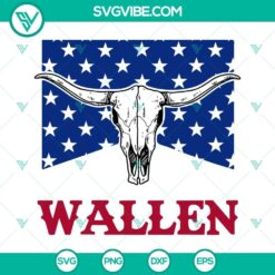 Morgan Wallen Bull Skull American Flag SVG file, patriotic design, country singer SVG, Wallen SVG files.