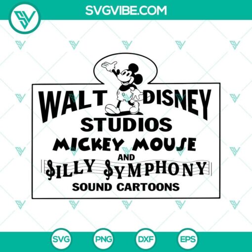 walt disney studios mickey mouse and silly symphony svg sound cartoons svg disneyland svg png dxf eps files 8 mockup