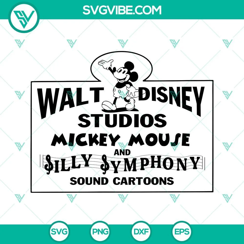 Disney, SVG Files, Walt Disney Studios Mickey Mouse And Silly Symphony SVG 1