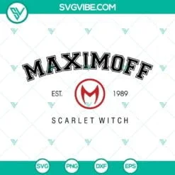 Movies, SVG Files, Wanda Maximoff Est 1989 Scarlet Witch SVG Image PNG DXF EPS 2