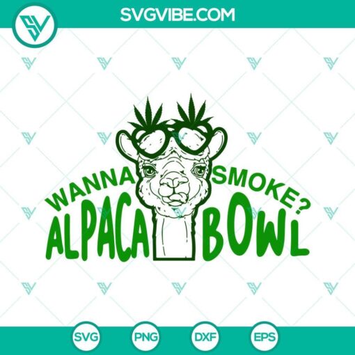 wanna smoke alpaca bowl svg alpaca smoke weed svg marijuana lover svg funny cannabis svg png dxf eps 3 mockup