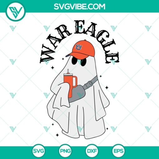 war eagle boojee ghost svg auburn tigers ghost drinking stanley tumbler svg png dxf eps files 3 mockup