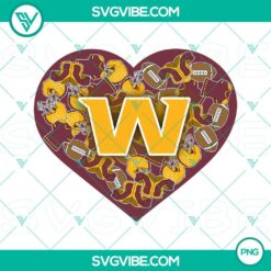 PNG Files, Washington Commanders Heart Valentine PNG File File Designs 2