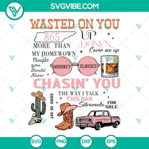 wasted on you svg morgan wallen svg country music svg png dxf eps cricut 4 mockup