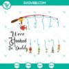 Fishing-themed SVG files for Dad, perfect Father's Day gift idea with "We're Hooked On Daddy" design.