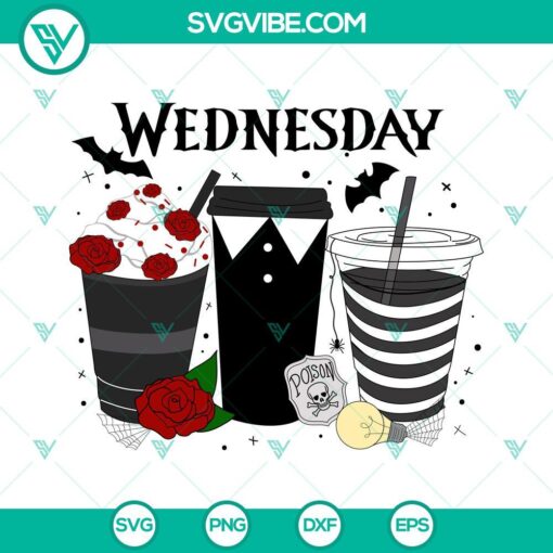 wednesday adams coffee latte svg wednesday adams svg wednesday adams coffee cup svg png dxf eps instant download 8 mockup