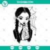 Movies, SVG Files, Wednesday Hair SVG Images, Wednesday Addams SVG Download, 13