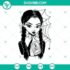 Movies, SVG Files, Wednesday Addams Drinking Poison SVG Download, Wednesday 2