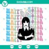 Wednesday Addams Easter bunny SVG design, perfect for Easter crafting projects. Download the goth-inspired Wednesday Addams Happy Easter file.
