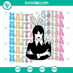 Wednesday Addams Happy Easter SVG Download, Wednesday Bunny SVG Files, Easter