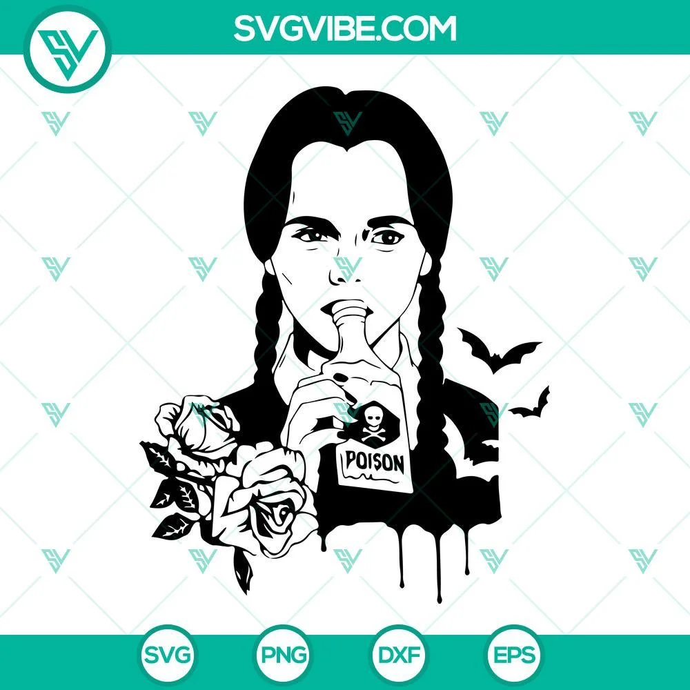 Halloween, Movies, SVG Files, Wednesday Addams SVG File, Halloween SVG Images 1