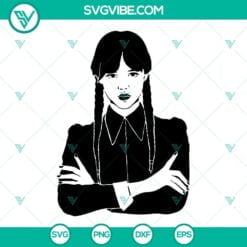 Movies, SVG Files, Wednesday Addams SVG File, Jenna Ortega SVG Download, Addams 2