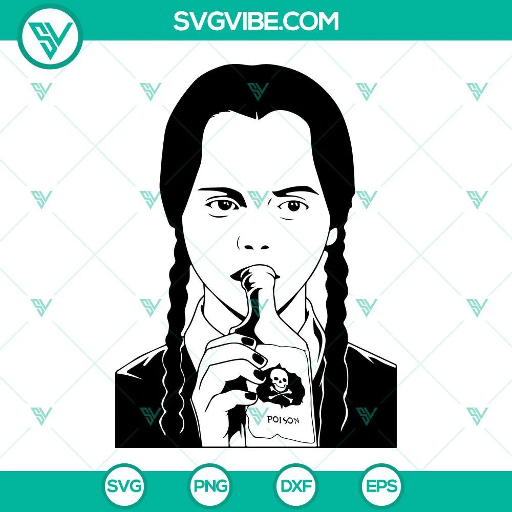 Movies, SVG Files, Wednesday Addams SVG Images PNG Cricut Silhouette, Wednesday 1