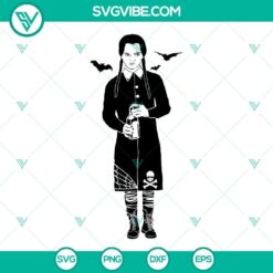 Wednesday Addams character design in SVG, PNG, DXF, EPS file formats. Unique and versatile for crafting projects.