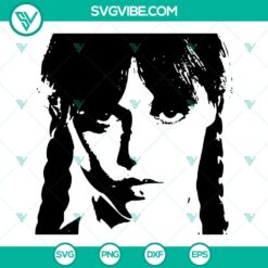Wednesday Face SVG Download, Wednesday SVG File, Wednesday Addams SVG Images, The
