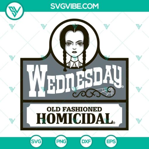 wednesday old fashioned homicidal svg vintage addams family svg png dxf eps 7 mockup