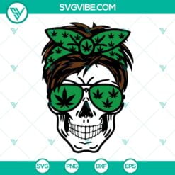 weed mom skull messy bun svg bundle cannabis skull svg marijuana mom life svg png dxf eps digital download 2 mockup