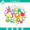 Welcome Back To School SVG download with a retro design perfect for back to school season. Great for crafts, decor, and more!