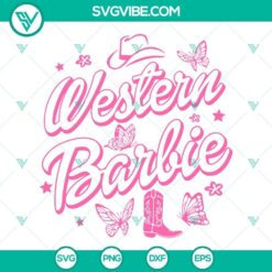 Western Barbie SVG Download, Cowgirl Boots SVG Download, Pink Doll SVG Download, Country