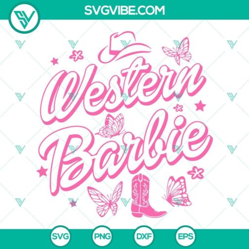 western barbie svg cowgirl boots svg pink doll svg country girl svg png dxf eps cricut 4 mockup