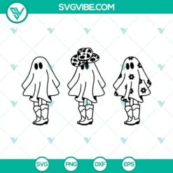 Western Ghost SVG Download Bundle, Boo Haw SVG Download, Daisy Girl Ghost SVG File