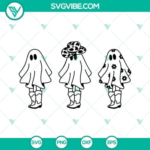 western ghost svg bundle boo haw svg daisy girl ghost svg country halloween svg cowboy boots svg 7 mockup