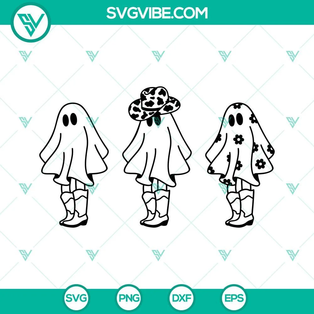 Halloween, SVG Files, Western Ghost SVG Download Bundle, Boo Haw SVG Download, 1