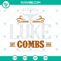 Musics, SVG Files, Western Luke Combs Country Music EST 1990 SVG Image, Retro 3