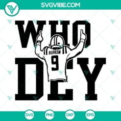 Football, Sports, SVG Files, SunDey FunDey SVG Files, Joe Burrow SVG Images, 4