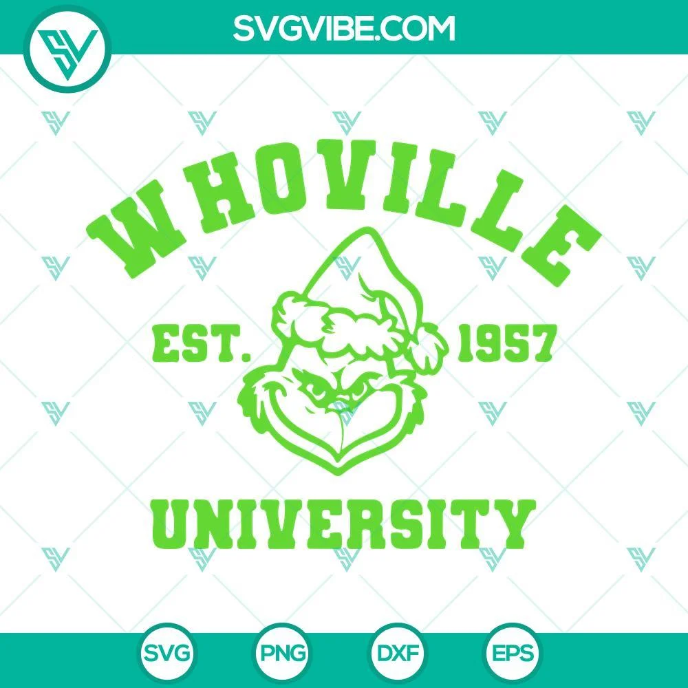 Christmas, SVG Files, Whoville University SVG Files Bundle, Grinch Whoville 3