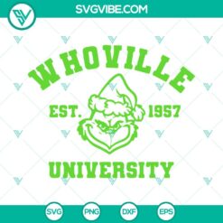 Whoville University SVG Download Bundle, Grinch Whoville University SVG File, 6